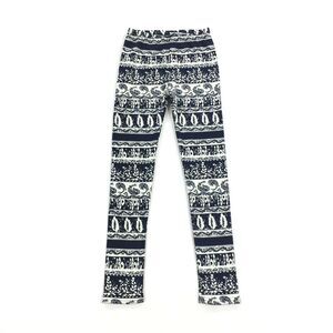 Just Cozy Fleece Lined Warm Leggings OSFM Fits Size Small Black White Winter
